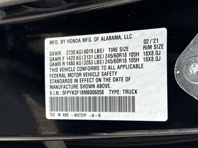 2021 Honda Ridgeline Sport - Photo 42