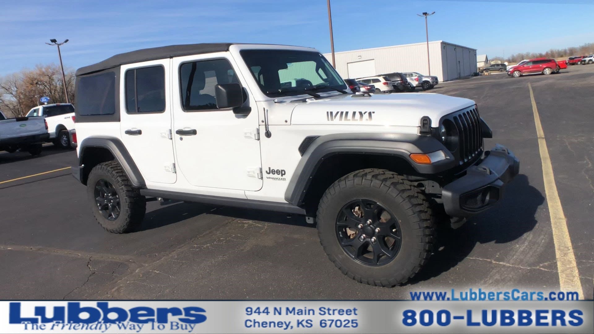 Used 2022 Jeep Wrangler Unlimited Willys Sport with VIN 1C4HJXDM2NW273127 for sale in Cheney, KS