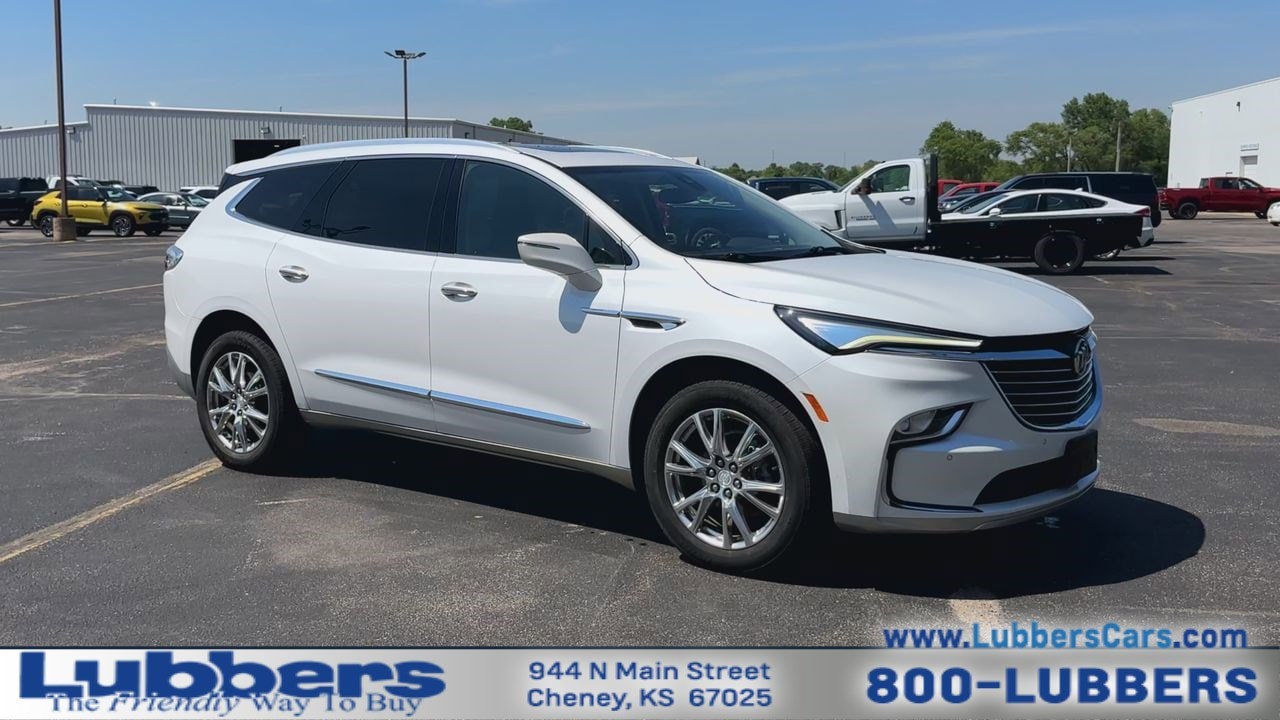 Used 2022 Buick Enclave Essence with VIN 5GAERBKW2NJ165883 for sale in Cheney, KS
