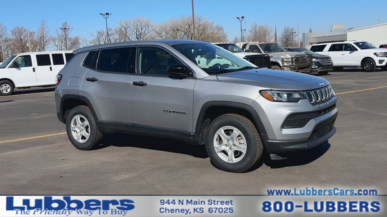 Used 2022 Jeep Compass Sport with VIN 3C4NJDAB5NT214051 for sale in Cheney, KS