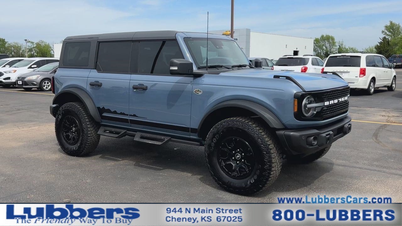 Used 2023 Ford Bronco 4-Door Wildtrak with VIN 1FMEE5DP5PLB08324 for sale in Cheney, KS
