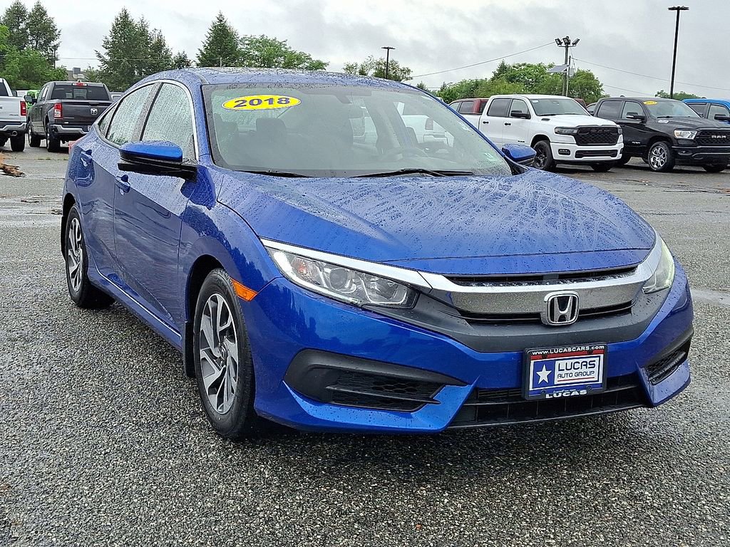 Used 2018 Honda Civic EX with VIN 2HGFC2F74JH561687 for sale in Lumberton, NJ
