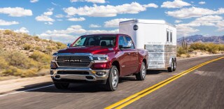 2019 RAM 1500 towing a trailer