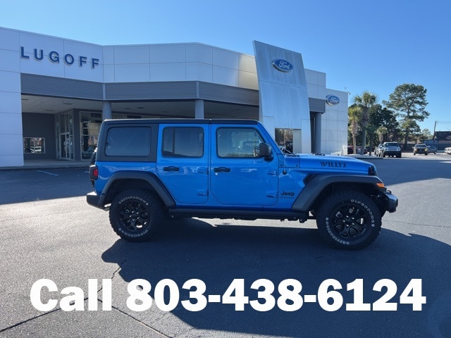 Used 2023 Jeep Wrangler 4-Door Willys with VIN 1C4HJXDN5PW519115 for sale in Lugoff, SC