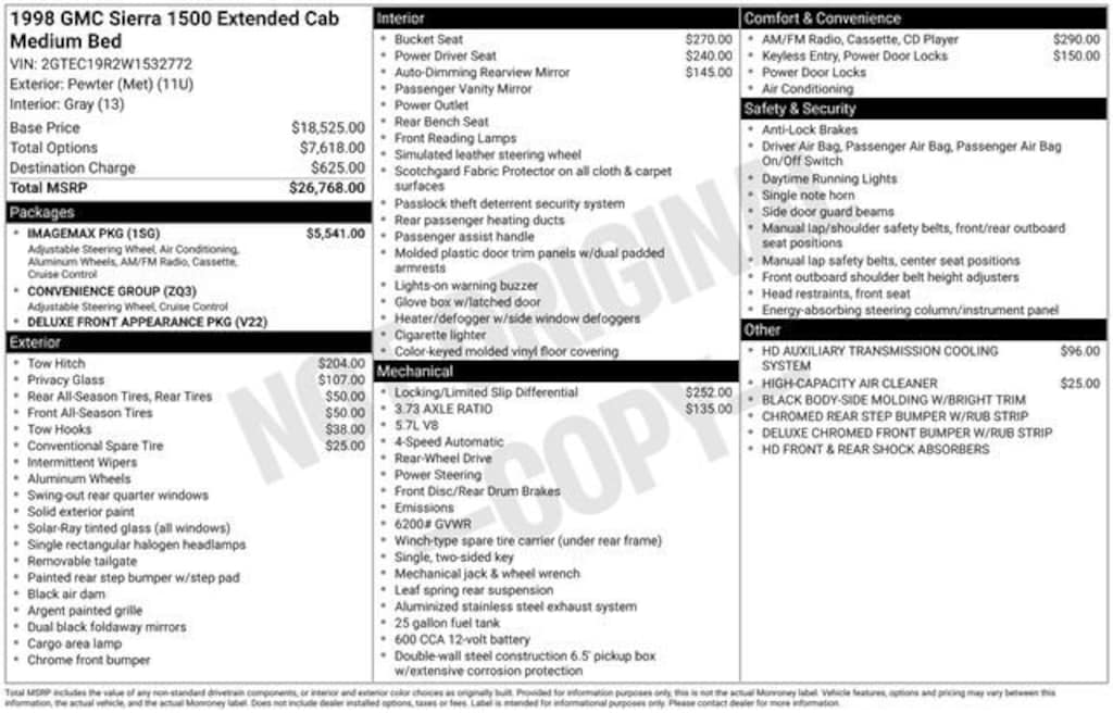 Used 1998 GMC Sierra 1500 Truck