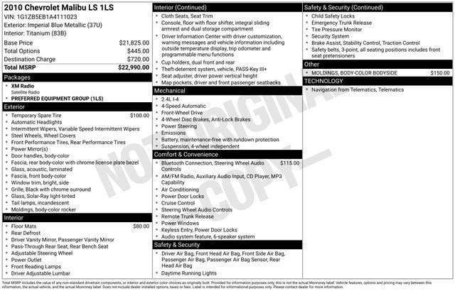 2010 Chevrolet Malibu 1LS's photo