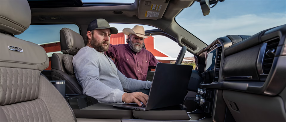 2026 Ford F-150 interior with mobile workspace