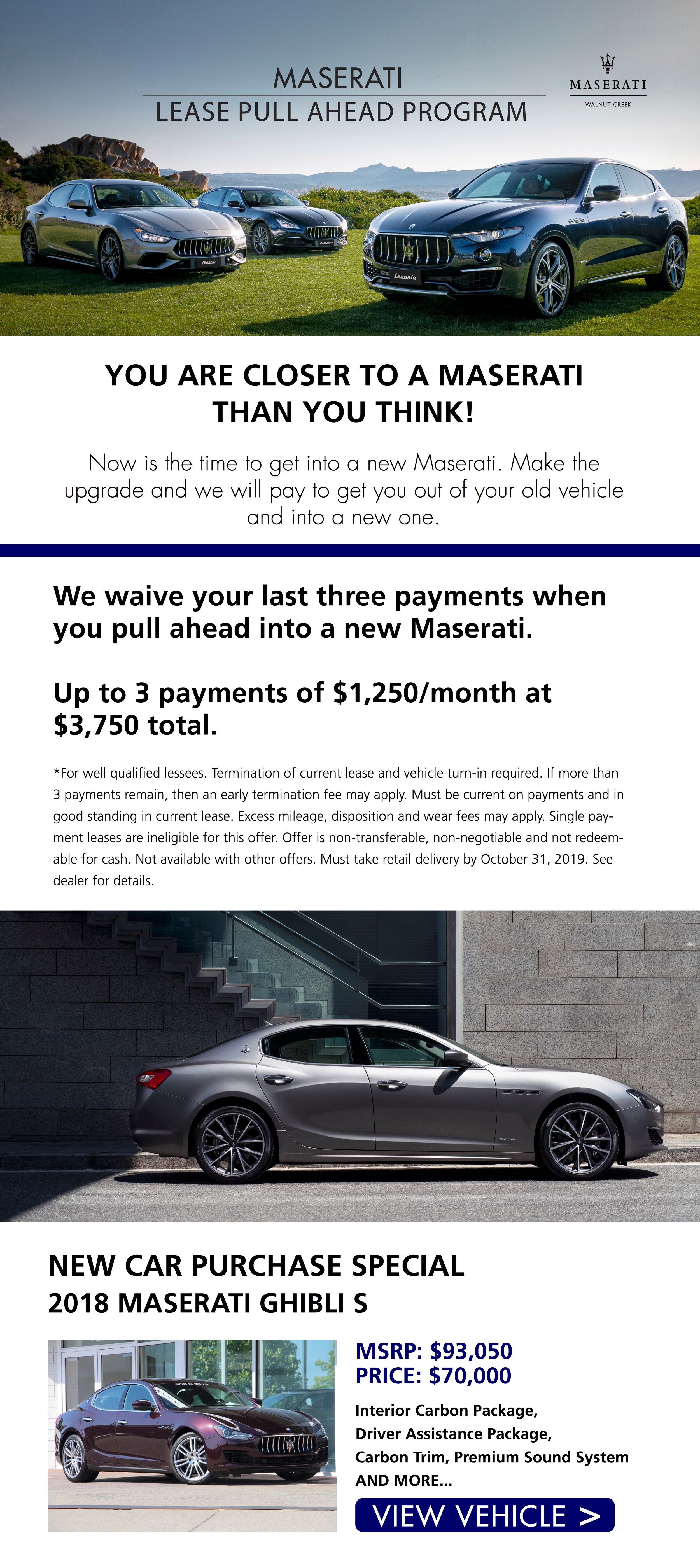 Maserati Lease Pull Ahead Program The Luxury Collection