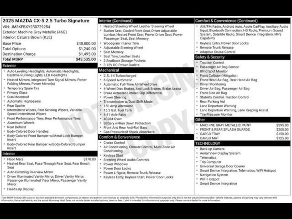 New 2025 Mazda CX-5 2.5 Turbo Signature AWD Sport Utility