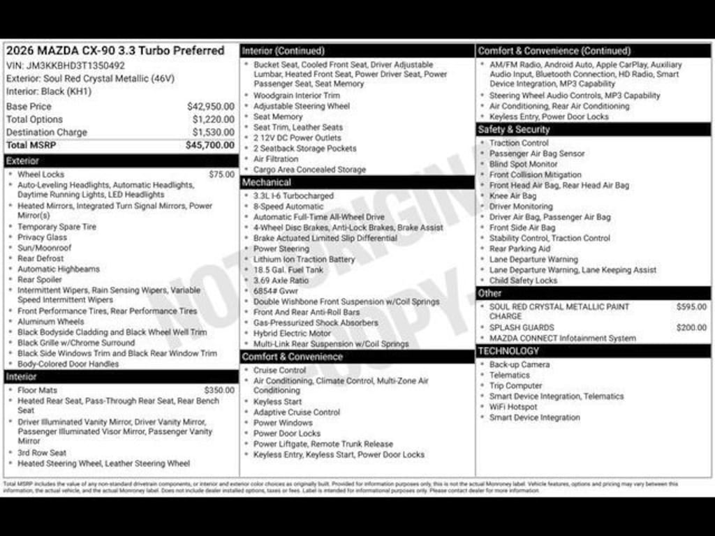 New 2026 Mazda CX-90 3.3 Turbo Preferred AWD Sport Utility