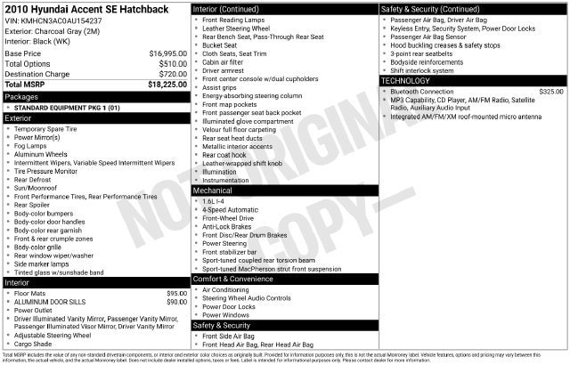 Used 2010 Hyundai Accent SE with VIN KMHCN3AC0AU154237 for sale in Forest, VA