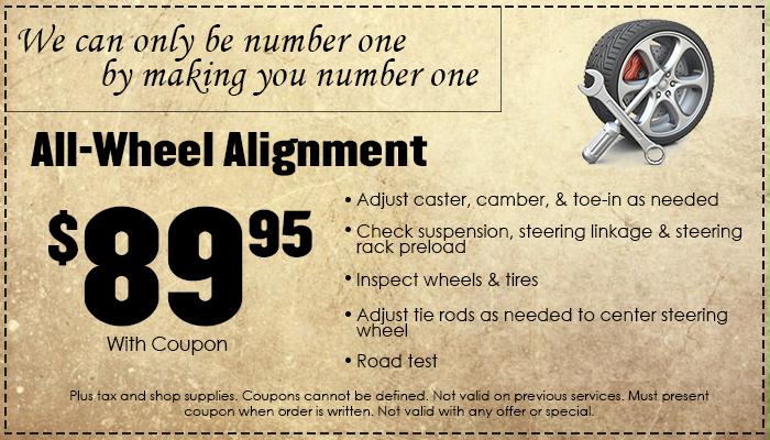 All-Wheel alignment Special All-Wheel Alignment Special