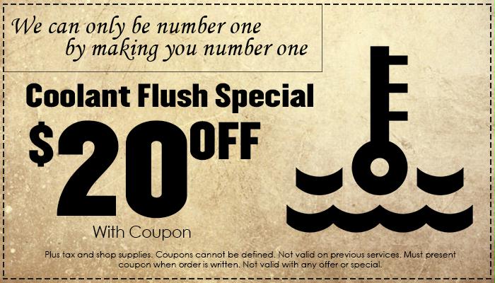 $20 Off Coolant Flush $20 Off Coolant Flush