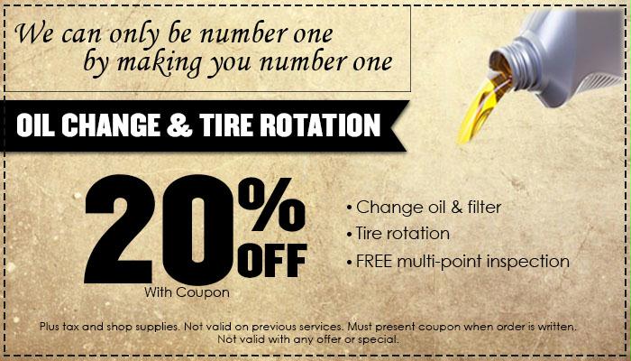 Oil Change & Tire Rotation Oil Change & Tire Rotation