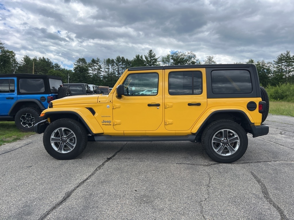 Used 2019 Jeep Wrangler Unlimited Sahara with VIN 1C4HJXEG1KW599618 for sale in Center Conway, NH