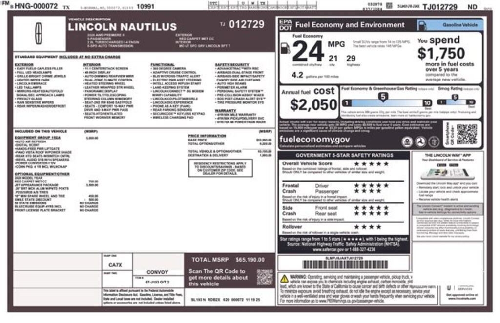 New 2026 Lincoln Nautilus Premiere SUV