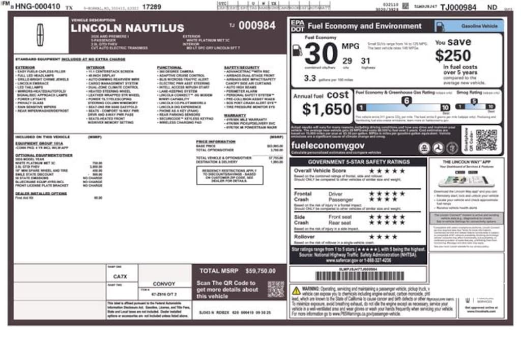 New 2026 Lincoln Nautilus Premiere SUV