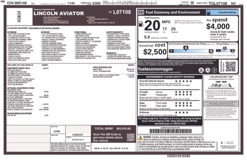 New 2026 Lincoln Aviator Reserve SUV