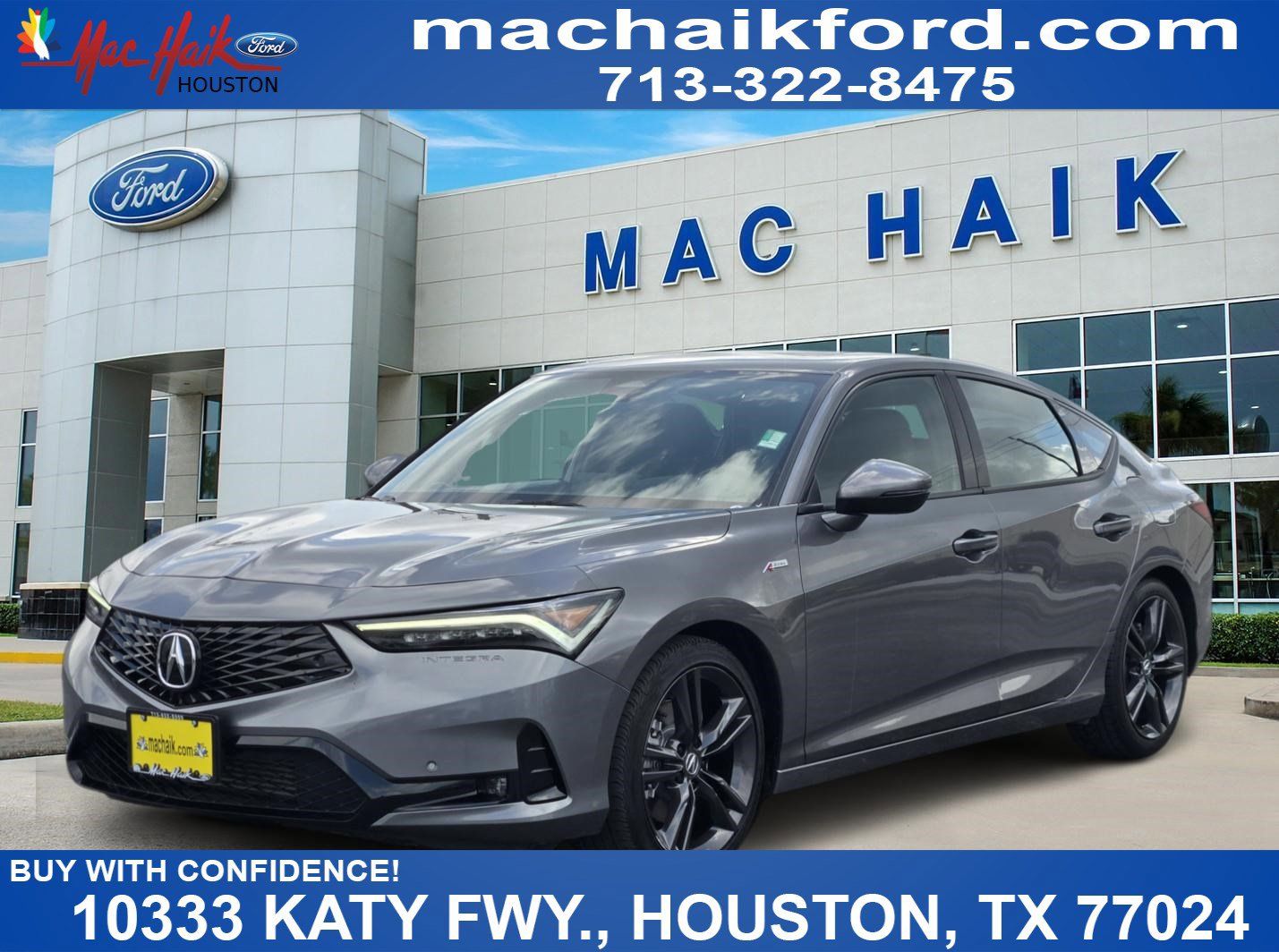 Liquid Carbon Metallic 2024 Acura Integra FWD with Technology and A-SPEC Package Sedan Front-Wheel Drive 6-Speed Manual