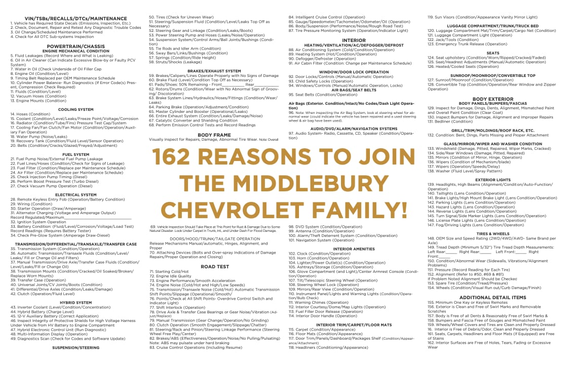 Middlebury Certified PreOwned 7 Year / 100,000 Mile Powertrain Warranty Mackey Auto Group