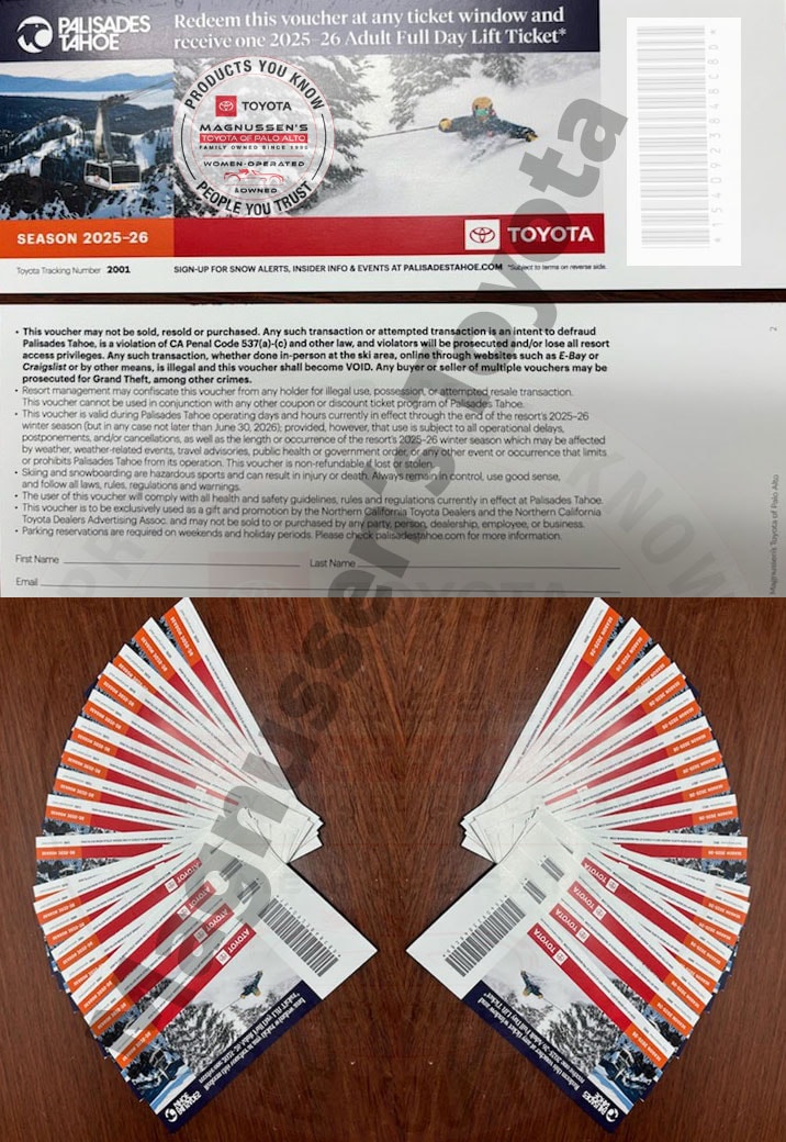 Ski Lift Tickets to Palisades Tahoe 2025-2026 Season All-in-one