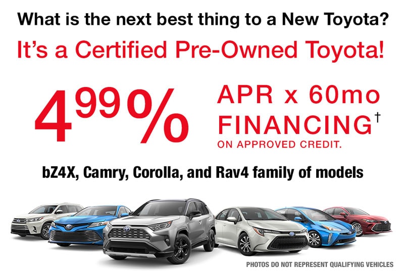 Low APR Financing on Toyota Certified Vehicles
