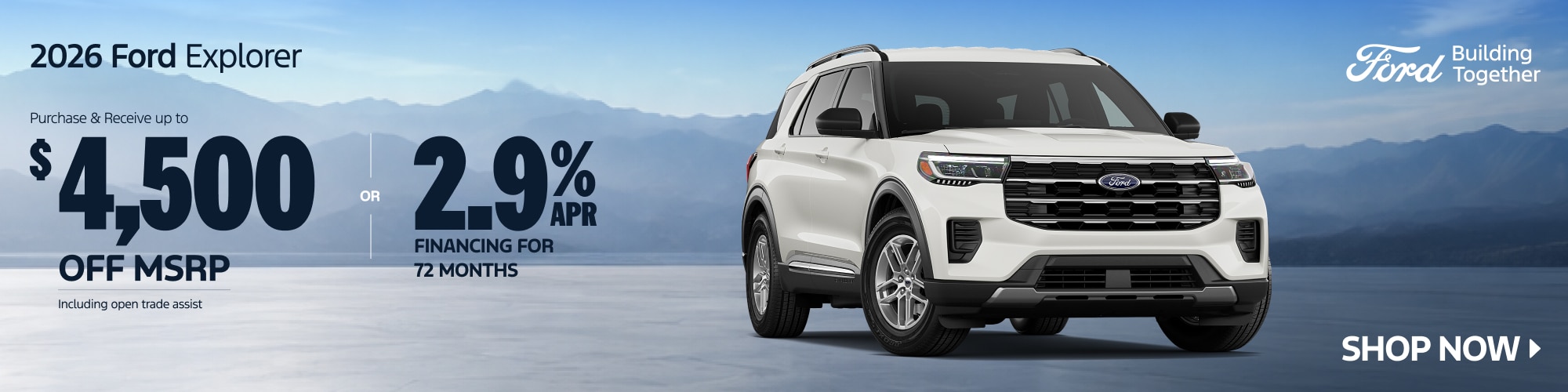 2026 Ford Explorer Active with Comfort Package