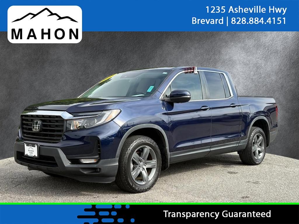Blue 2023 Honda Ridgeline Pickup Truck All-Wheel Drive 9-Speed Automatic