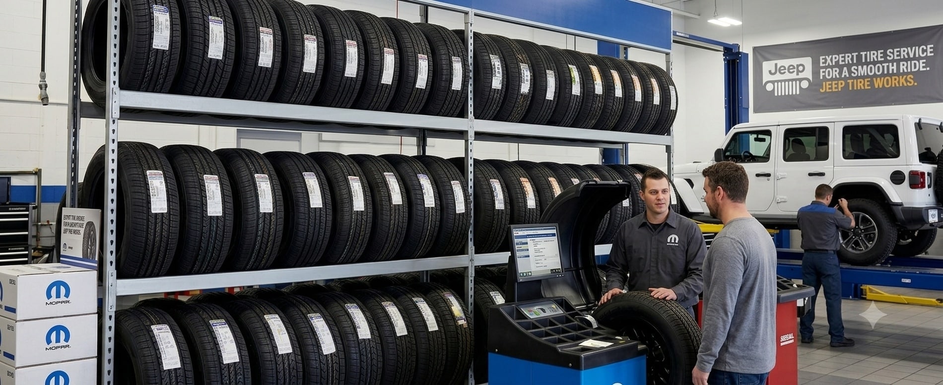 Jeep Tire Service service at Mahon CDJR — serving Brevard, Asheville, Hendersonville, Fletcher, and Cherokee NC