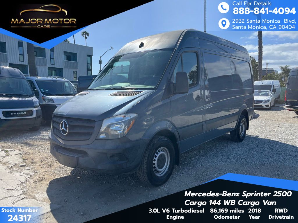 Blue 2018 Mercedes-Benz Sprinter Cargo 2500 144 V6 Worker RWD Van 4X2 5-Speed Automatic