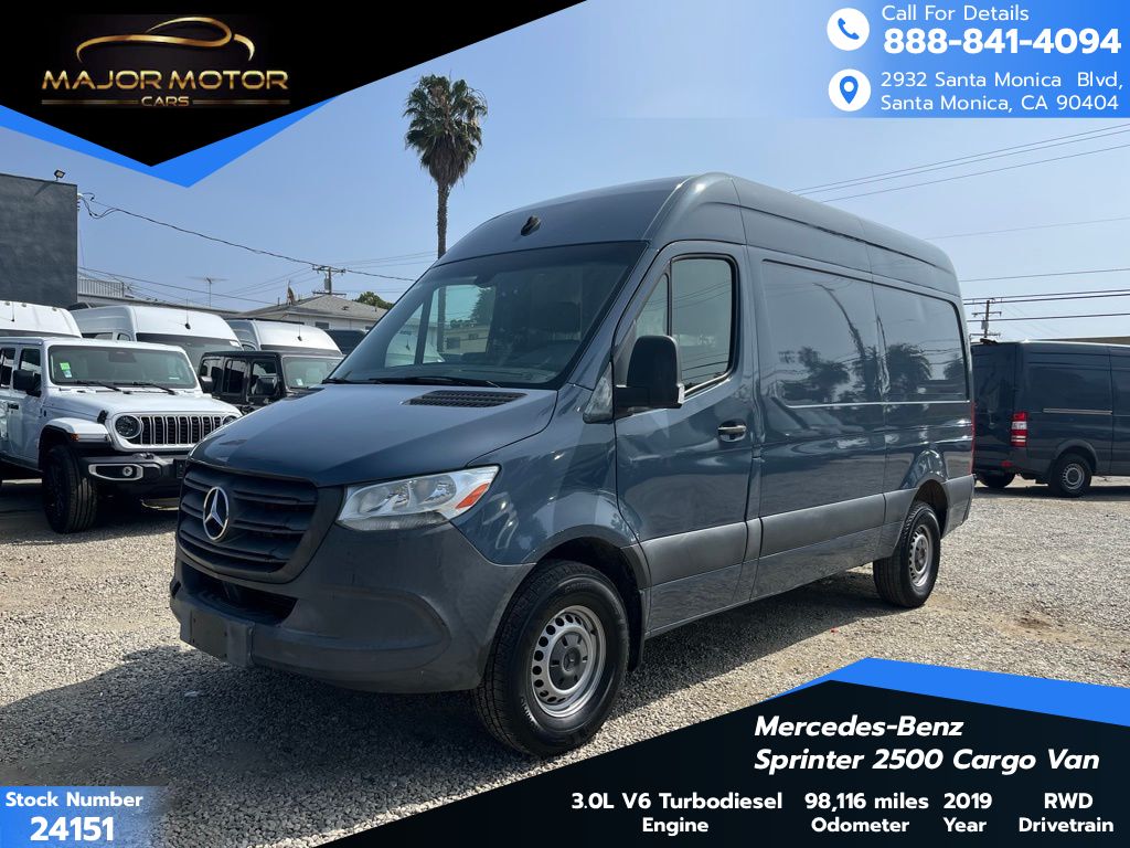 Gray (Dark Grey) 2019 Mercedes-Benz Sprinter 2500 144 V6 Cargo Van RWD Van  7-Speed Automatic
