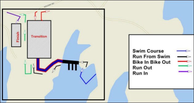 Lake Lanier Islands Triathlon swimming course map