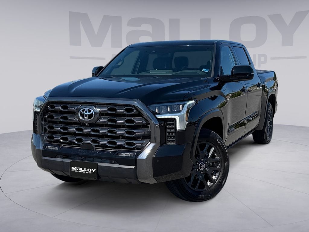 Midnight Black 2023 Toyota Tundra Platinum CrewMax Cab 4WD Pickup Truck Four-Wheel Drive Automatic
