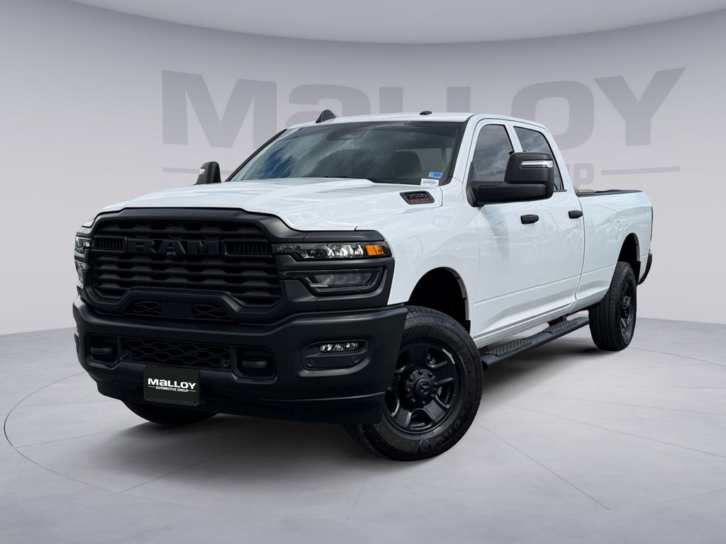 Bright White 2025 RAM 3500 Tradesman Crew Cab LB 4WD Pickup Truck Four-Wheel Drive 8-Speed Automatic