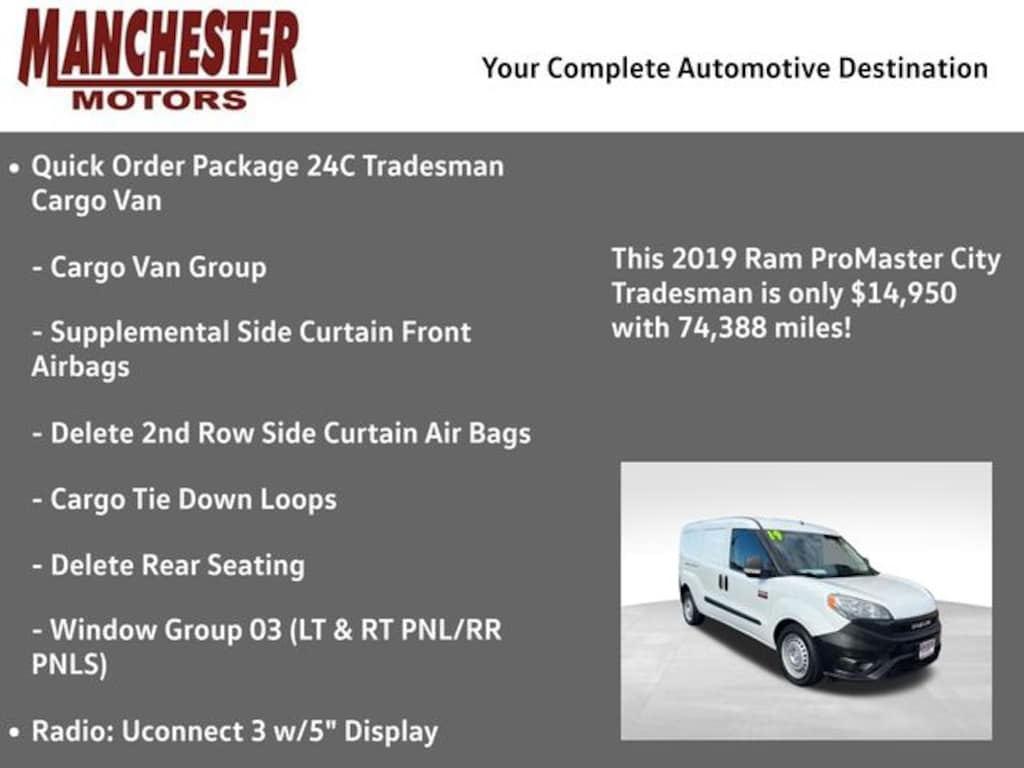 Used 2019 Ram Promaster City Tradesman