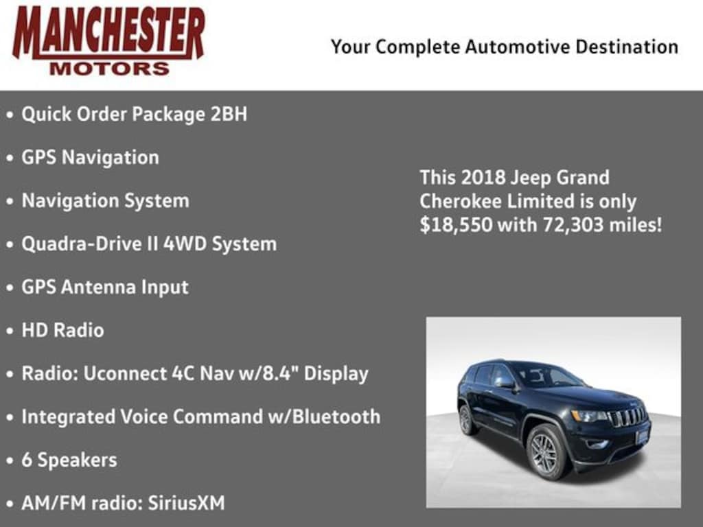 Used 2018 Jeep Grand Cherokee Limited SUV