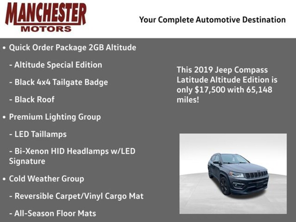 Used 2019 Jeep Compass Altitude SUV