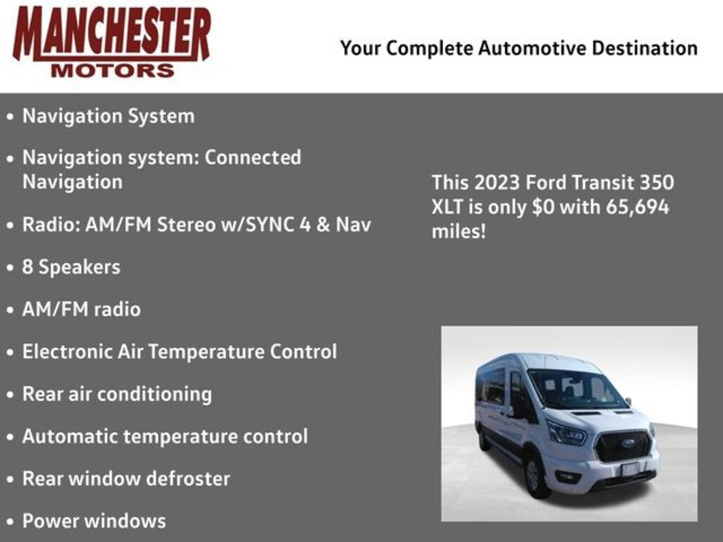 Used 2023 Ford Transit-350 XLT Wagon Medium Roof Van