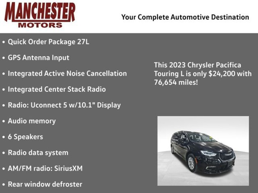 Used 2023 Chrysler Pacifica Touring L Van Passenger Van