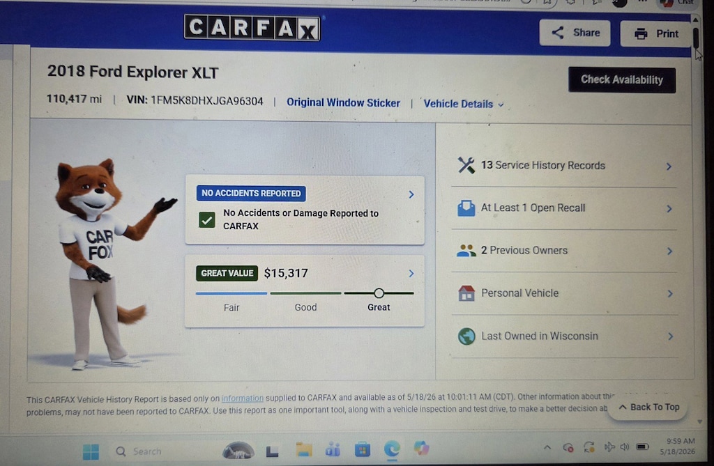 Used 2018 Ford Explorer XLT SUV