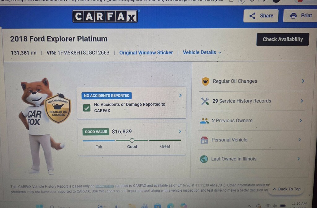 Used 2018 Ford Explorer Platinum SUV