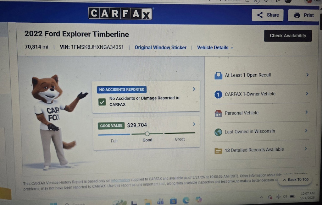 Used 2022 Ford Explorer Timberline SUV