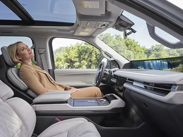 Woman relaxing in a 2025 Lincoln Navigator