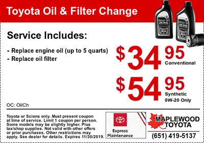 Toyota Oil Change Coupon Toyota Oil Change Coupon