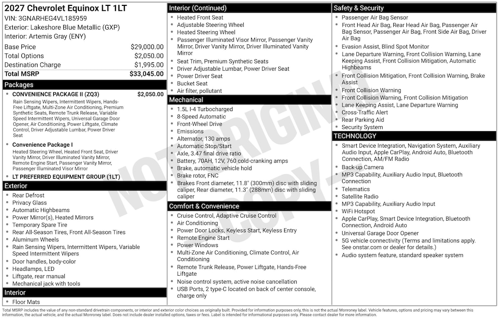 New 2027 Chevrolet Equinox LT SUV