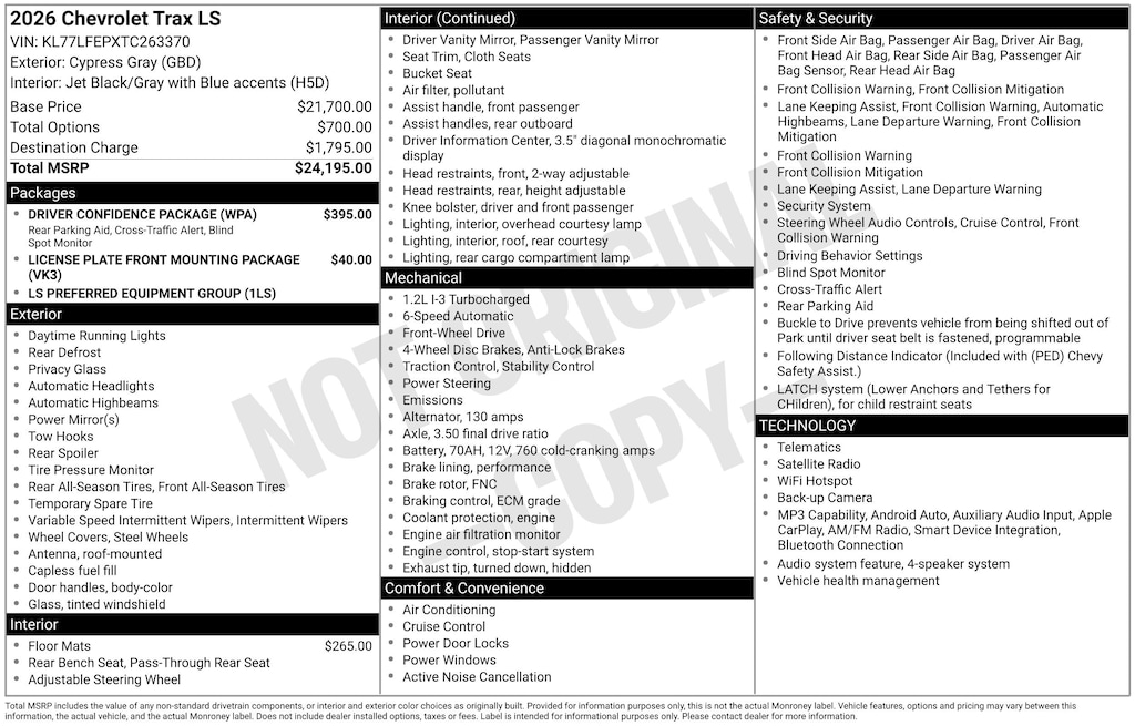 New 2026 Chevrolet Trax LS SUV