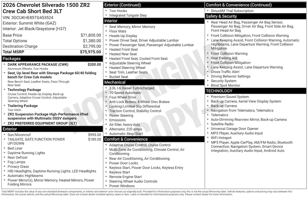 New 2026 Chevrolet Silverado 1500 ZR2 Truck