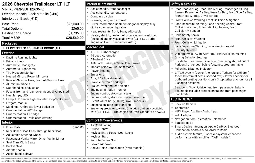 New 2026 Chevrolet Trailblazer LT SUV