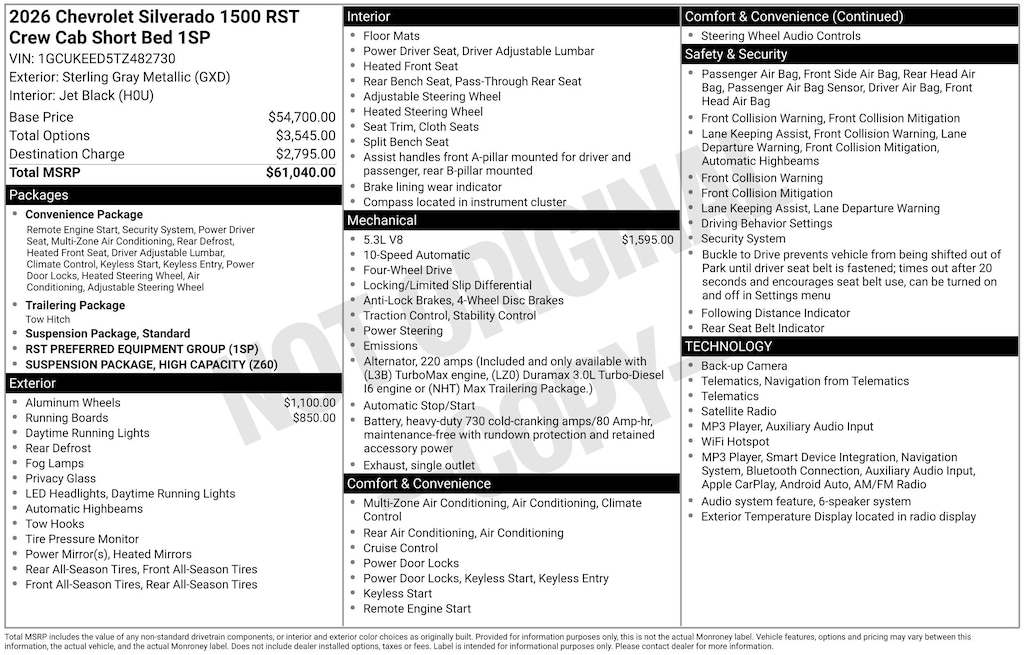 New 2026 Chevrolet Silverado 1500 RST Truck