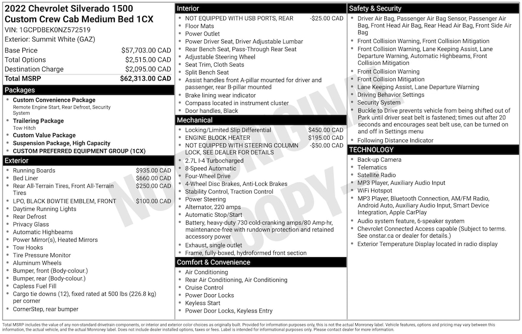 Used 2022 Chevrolet Silverado 1500 Custom Truck Crew Cab